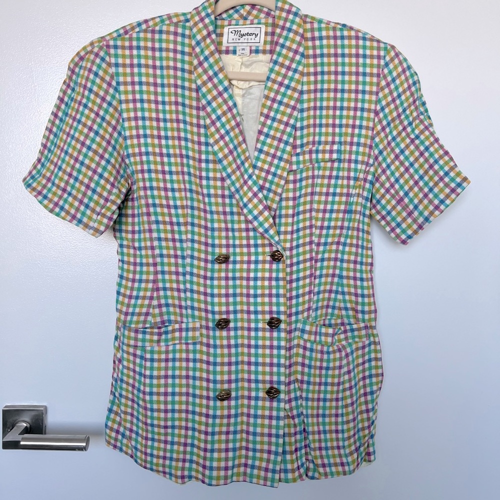 Vintage colorful short sleeve jacket